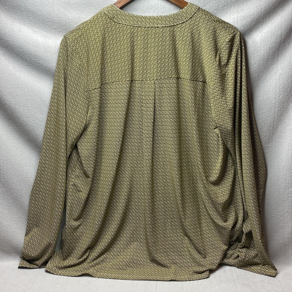 NWT Michael Kors 1/4 zip patterned long sleeve blouse size extra large - Picture 2 of 7